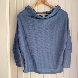 Umgee Blue Thermal Off the Shoulder Top